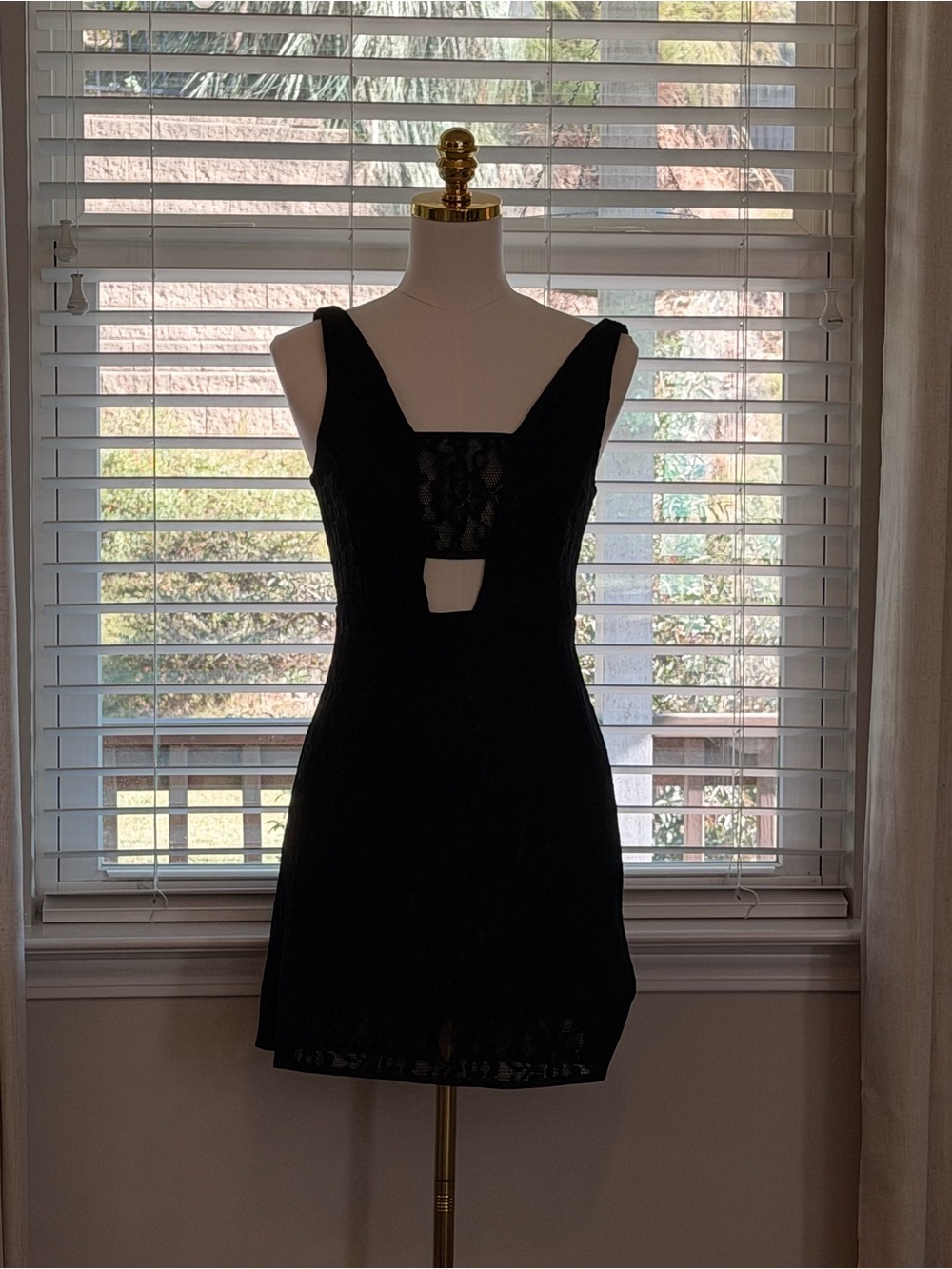 Express Black Lace Cutout Cocktail Dress
